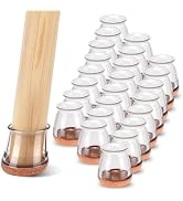 NETRIDDLE 24 PCS Chair Leg Floor Protectors for Hardwood Floors, Furniture Feet Silicone Covers &...