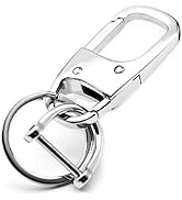 MECHCOS Metal Keychain Car Fob Key Chain Holder Clip with Detachable Valet Key Ring & Anti-lost D...