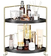 KINGBERWI 2-Tier Bathroom Corner Counter Organizer, Makeup Storage Shelf Vanity Tray, Bathroom Si...
