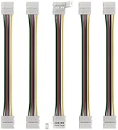 BTF-LIGHTING 5PCS 6Pin 12mm Wide Dual End with 15cm Long Cable LED Strip Solderless DIY Connector...