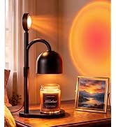 3-in-1 Candle Warmer Lamp & Sunset lamp&Ambient Light,Gifts for Women | melts scented wax,home de...