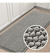 Turquoize Bathroom Runner Rug Oversize Non-Slip Bathroom Rug Shag Shower Mat Extra Long Chenille ...