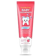 Fluoride-Free Baby Toothpaste for Ages 2-3 – Natural Fruit-Flavored Mild Formula – Pea-Sized Amou...