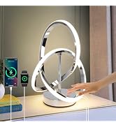EIDISUNY Modern Spiral Table Lamp, LED Modern Table Lamp, Chrome Decor Bedside Light with Touch C...
