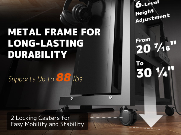 Metal Frame for Long-Lasting Durability Supports Up to 88lbs
