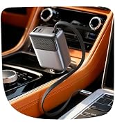 LISEN 136W Retractable Car Charger USB C Fast Charge, PD 100W Type C Retractable Cable, Cigarette...