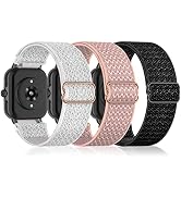 3 Pack Stretchy Nylon Watch Bands Compatible with Amazfit GTS/GTS 2/GTS 2e/GTS 2 mini/GTS 3/GTS 4...