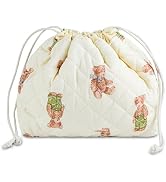 AMZMA Quilted Makeup Bag for Women, Coquette Aesthetic Cosmetic Bag, Cute Travel Toiletry Bag, Co...