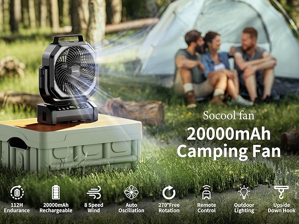camping fan 20000mAh