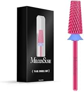 MelodySusie Professional 5 in 1 Nail Drill Bits, 3/32'' Carbide Tungsten Multi-function Bits, Sui...