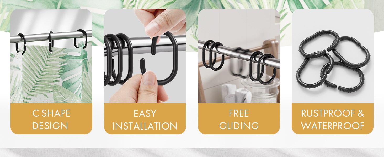 plastic shower curtain hooks