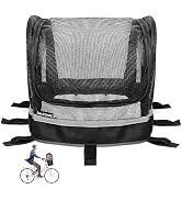ANZOME Bike Basket Cover, Removable Safe Pet Cover for Bicycle Basket, Full Zip Opening Bicycle B...