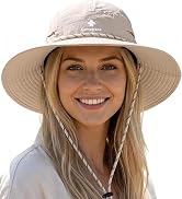 Camptrace Sun Hats for Women Men UPF 80+ Wide Brim Bucket Hat Foldable, Adjustable for Hiking, Ga...