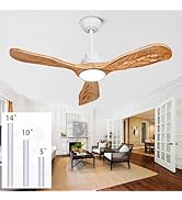 Ceiling Fans with Lights and Remote,42 Inch Unique Wood Ceiling Fan with Noiseless Reversible DC ...