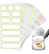 198PCS Baby Bottle Labels for Daycare Waterproof Removable Write-on Blank Freezer Food Labels Kit...