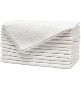 White Cotton Cloth Napkins Set of 12, 17"x17" Reversible Dinner Napkins with Soft Thick Absorbent...