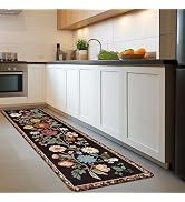 AQQA Floral Washable Runner Rug, 2x6 ft Washable Area Rug Ultra Soft Non-Slip Colorful Flowers Ha...