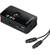 HomeSpot Bluetooth 5.2 Transmitter Adapter for TV Audio Optical aptX Low Latency Delay, 3.5mm Aux...