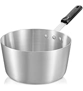 GRIDMANN 5.5-Quart Tapered Aluminum Sauce Pan with Silicone Handle, NSF Listed Heavy Duty Profess...