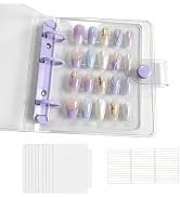 ZJO Mini Press on Nail Storage Book A8 Pocket Size, Portable Nail Organizer with 10 Display Board...