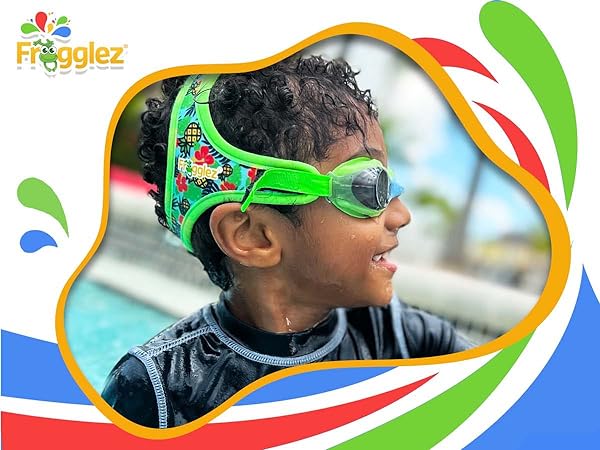 Frogglez Anti-Fog Kids swim goggles toddlers 3 or 4 years old children