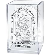 Gkodw A Well-read Woman Is A Dangerous Creature Acrylic Pen Holder Makeup Organizer, Funny Pencil...