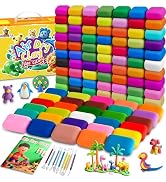 Air Dry Clay 100 Colors Foam Clay Non-Sticky Soft Air Dry Foam Clay, Moldable Super Light Clay wi...
