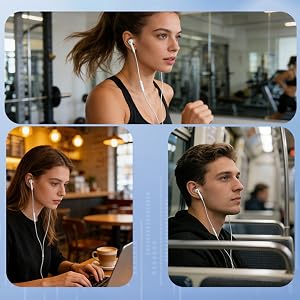 USB C Headphones for iPhone 17 16 15 USB C Wired Earbuds with Mic Type C Earphones Wired Headphones