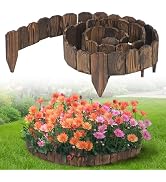 9.6ft L x 3.9in H Landscape Edging - Sturdy Anti-Corrosive Wood Garden Edging Border, Low-Profile...