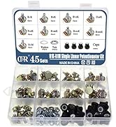 OCR 1K-1M ohm Potentiometer Kit, 45 Sets Single Linear Potentiometer with Knobs, Nuts and Washers...