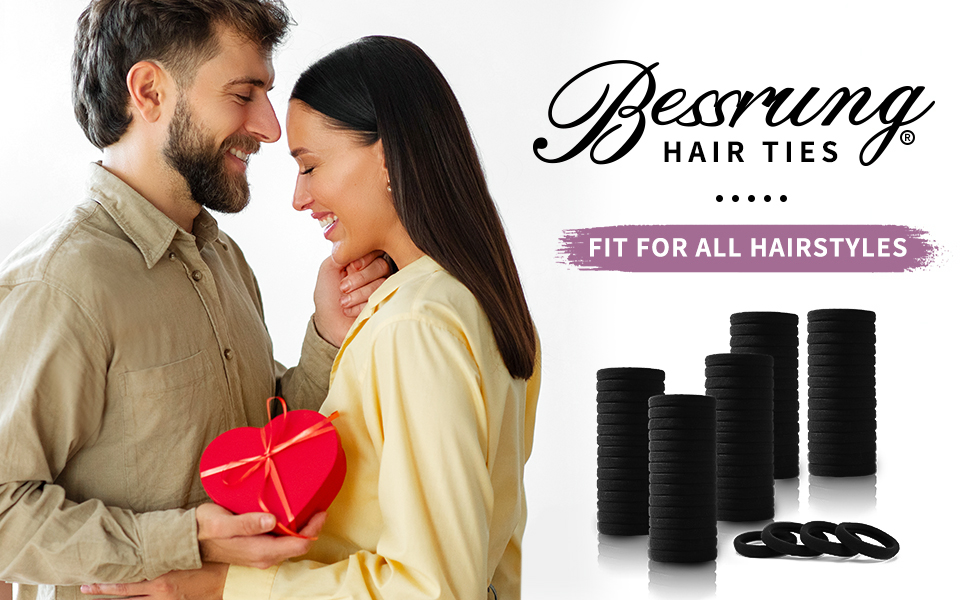 100 pcs black hair ties