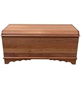 Rustic Red Door Co. 46" Cedar Hope Chest with Waterfall Top – Amish Made Chest w/Anti-Slam Hinges...