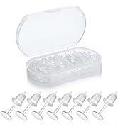 Formulen 5mm Plastic Earrings for Sports - Clear Post Studs, Flat Silicone Rubber Earrings for DIY