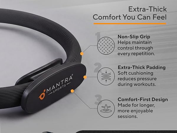 Pilates ring used for core, thigh, and arm exercises