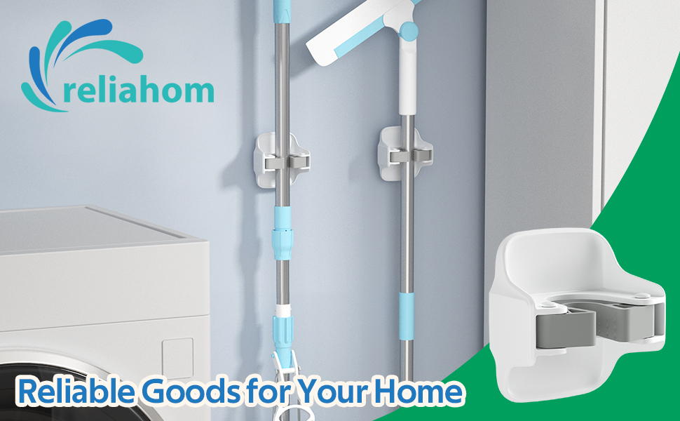 reliahom broom holder wall mount mop grippers