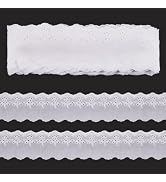 FINGERINSPIRE 15 Yards Eyelet Lace Ribbon 2-1/2 inch Wide White Cotton Lace Trim Wavy Edge Lace R...