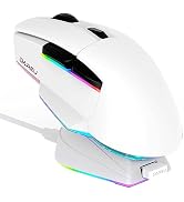 DAREU A955 Wireless Gaming Mouse with RGB Charging Dock: Tri-Mode 2.4G/USB-C/BT Mouse Up to 12K D...