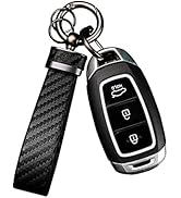 Turcee Carbon Fiber Car Keychain,Interior Accessories Keychains Leather Car Key Fob,Car Accessori...