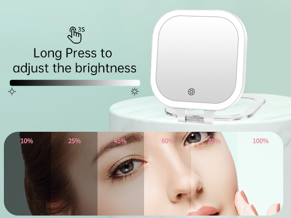 magnified lighted travel mirror
