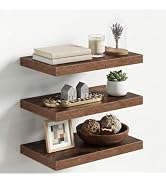 Fun Memories 20 x 12 Inch Deep Floating Shelves, 12 Inch Deep Rustic Wooden Wall Shelves, Extra D...