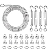 3/16 Stainless Steel Cable with 4Pcs Turnbuckles, Turnbuckles for Cables Wire, 50Ft Wire Rope Kit...