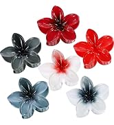 CHANDAT Flower Hair Clips 6 PCS Hawaiian Claw Clips for Vacation Hibiscus Hair Claw Clips Cute La...