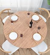 Round Fitted Vinyl Tablecloth | Wood