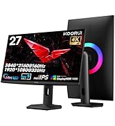 KOORUI 27" 4K QD-Mini LED Gaming Monitor - Dual-Mode (UHD 160Hz or FHD 320Hz), 1ms, 99% Adobe RGB...