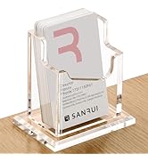 SANRUI Vertical Business Card Holder for Desk,Clear Acrylic Business Card Display Stand,1 Slots ,...