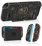 Gurgita Dockable Protective Case for Nintendo Switch 2 2025 - Cute Cartoon Sun Moon Star Design C...
