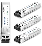 QINIYEK 4Pack 10Gbase-SR SFP+ LC Transceiver, 10G Multimode SFP Module 850nm, up to 300 Meters, f...