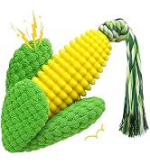 TOOPTATE Dog Chew Toys for Aggressive Chewers – Squeaky Corn Dog Toys to Keep Them Busy, Soft Dur...