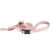 The DOGISTRY - City Dog Leash - Blush - Award-Winning Adjustable Hands-Free Design - Luxe Rose Go...