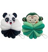 MURRI&MURRDI 2 Pcs Bath Loofahs for Kids, Soft Child Sponge for Shower Animal Body Scrubber for K...